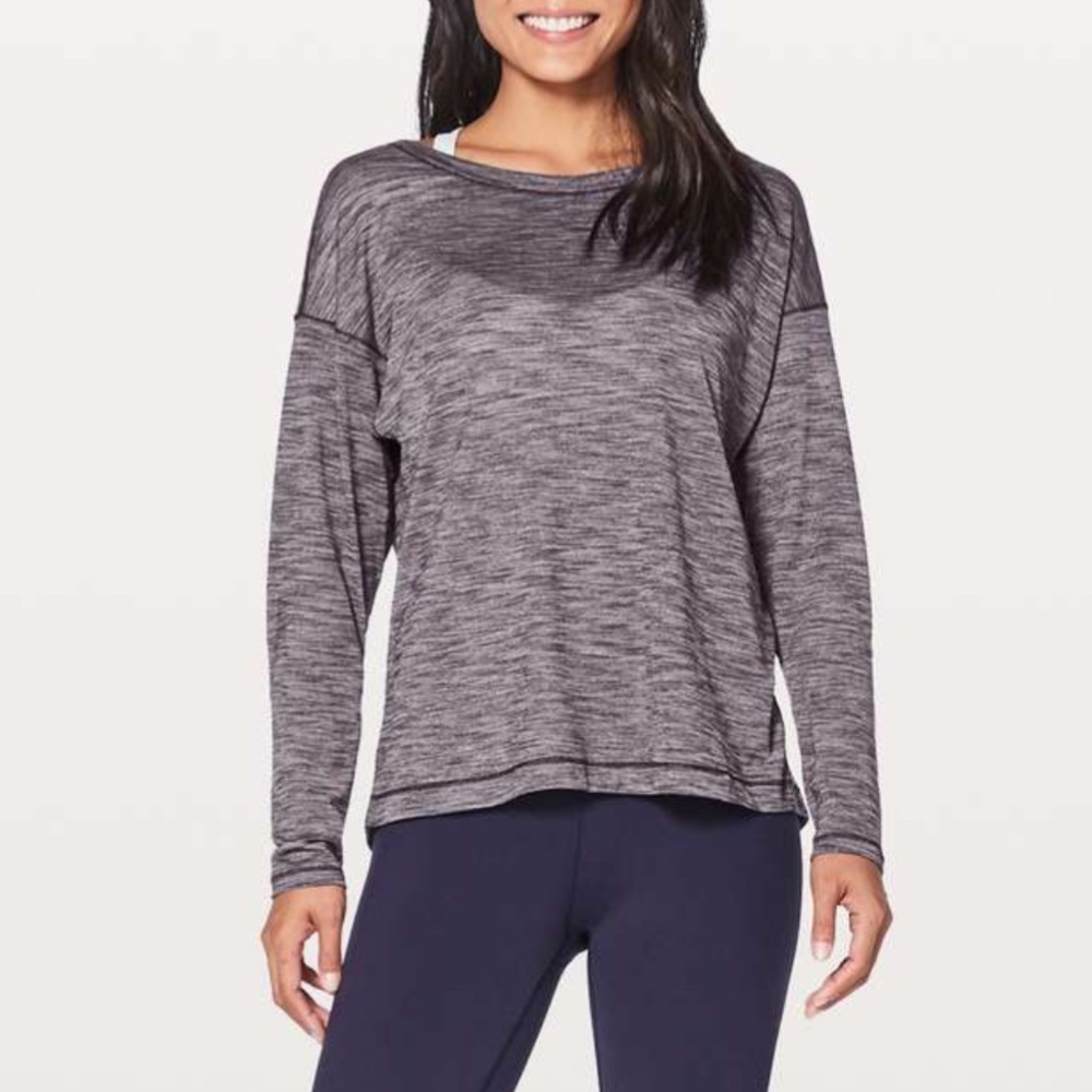 Lululemon Laced With Intent Long Sleeve Heather Black Grape Fits Sizes 4 or 6